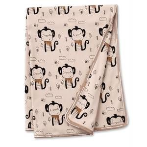 NEW TESA BABE funky monkey stroller blanket in tan/brown